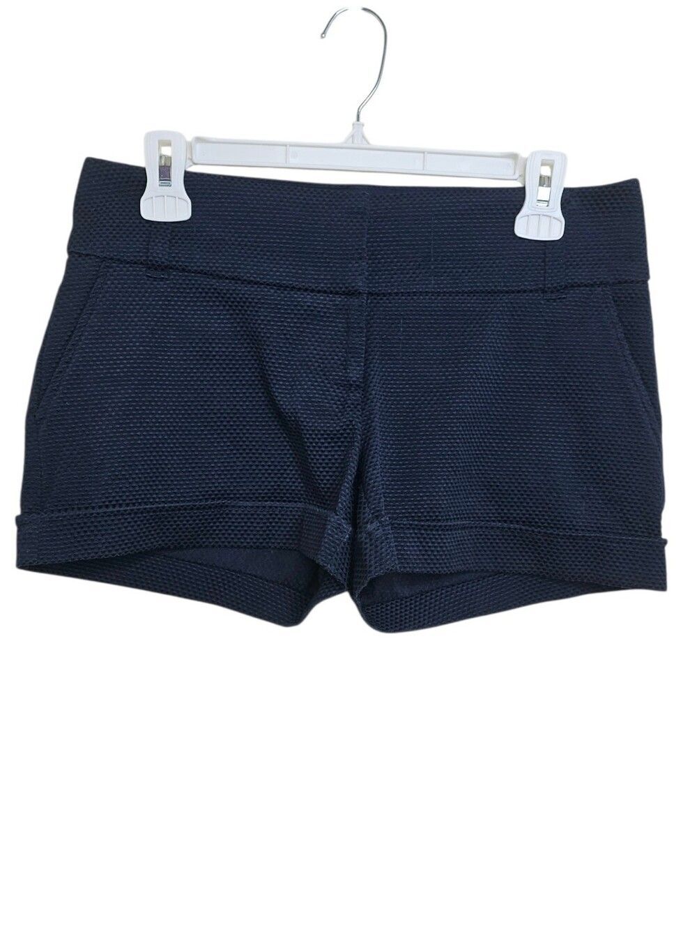 Maurices Navy Textured Cuffed Shorts Resort Coastal Casual Preppy Size 1/2